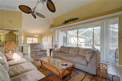 Wide view of pool lanai from living area