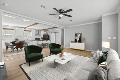 Living area, virtually staged