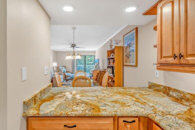 View from kitchen to dining/living area