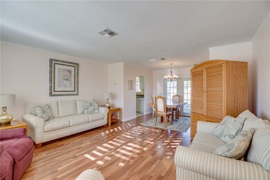 Open living to dining area