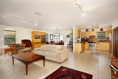 From the staircase to the second floor you can see the entire first floor.