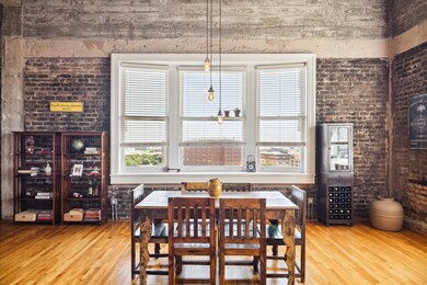 The spacious dining area off the kitchen and livin
