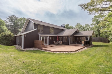Enjoy your privacy while enjoying the outdoor living spaces.  The deck has multiple levels and a tucked away side area to get away from the rest.