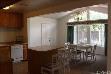 Kitchen with backyard view