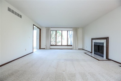 Formal Living Room with Wood Burning Fireplace wit