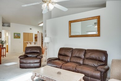 Vaulted ceiling and fans