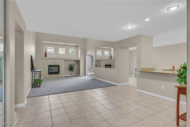 Living room with neutral paint, fireplace and new