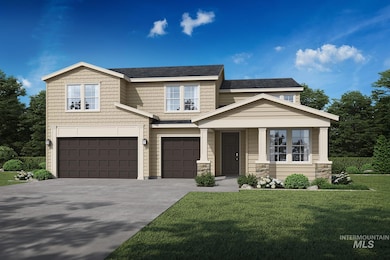 Craftsman house featuring covered porch, concrete driveway, an attached garage, and a front lawn