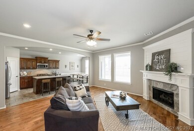 GREAT sized living area with beautiful wood floors