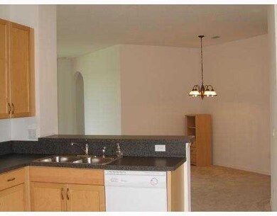 Kitchen. Tile flooring on the diagonal