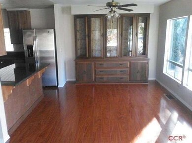 Built in china hutch in dining room.