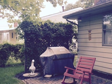 Grilling area of brick patio
