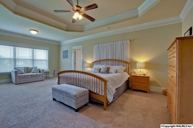 Spacious owners suite with sitting room and trey ceilings.