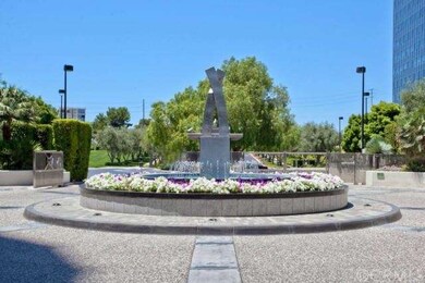 Water fountain inside the guard-gated entrance to 