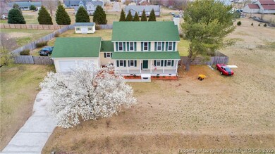 Aerial view of full yard
