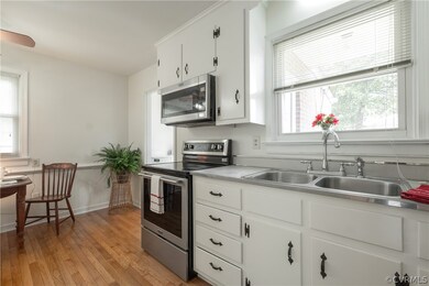 Kitchen with appliances with stainless steel finis