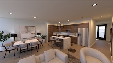 Medium Color Scheme - Cabinets and tile around TV
