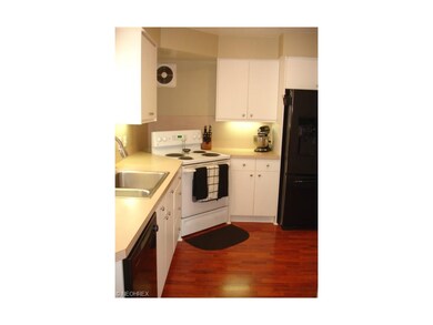 It has white cabinetry and a pantry.