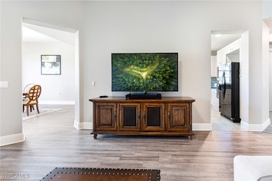 Living room featuring light hardwood / wood-style