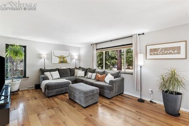 Living room with hardwood flooring