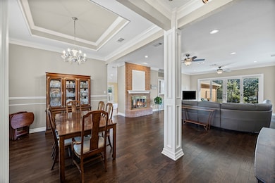 View from front door looking into the formal dining room and living room