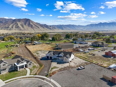 Drone / aerial view of a mountain backdrop