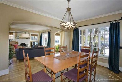 Dining room flows nicely from living room to the k