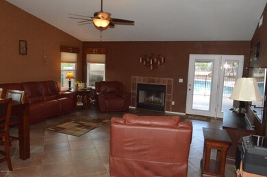 Family room with fireplace