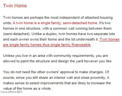 How is a twin home different snip