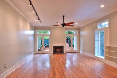 LR- working fireplace and french doors that open u
