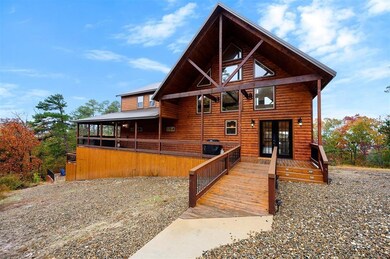 Cabin featuring french doors