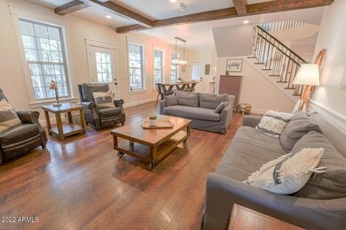 Living room facing stairs