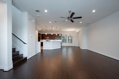 View of Dining and Kitchen from living area