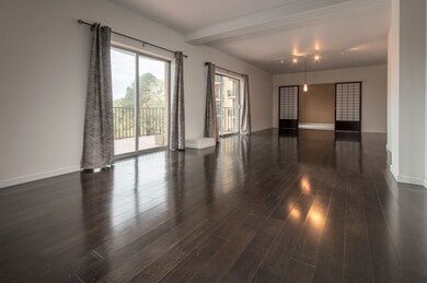 This combination living room/dining room has many 