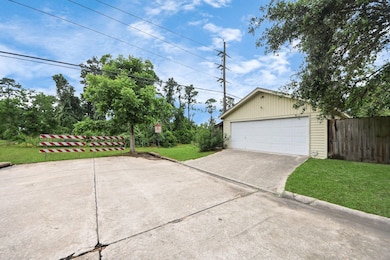 Side view of detached garage.