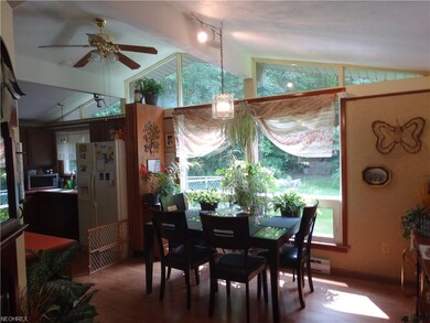 Dining room with view to woods