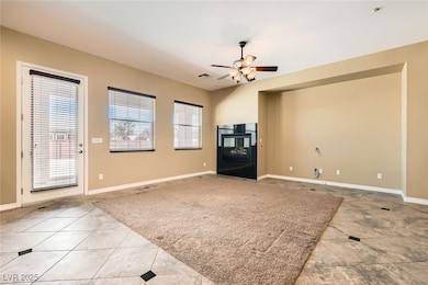 Unfurnished living room with light tile patterned
