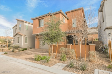 Mediterranean / spanish-style home featuring stucco siding, decorative driveway, a tiled roof, and an attached garage