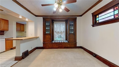 Dining room with built in cabinets