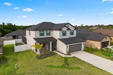 Front view with long driveway