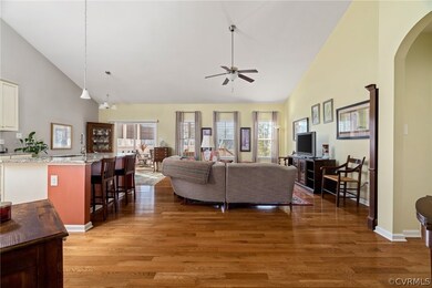 Open floor plan with living room open to the kitch