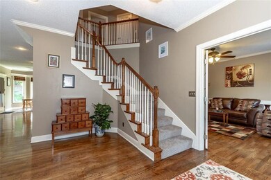 Open and airy front entry.  All hardwood floors on