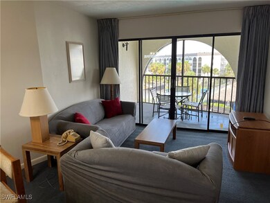 Living room with carpet floors