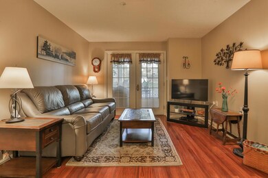 French doors open to patio