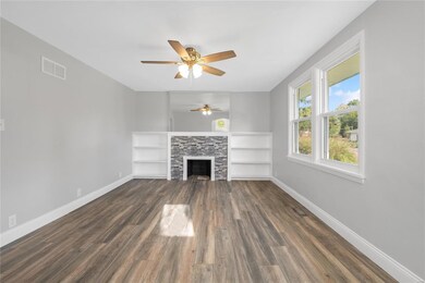 Living Room with built-in bookcases