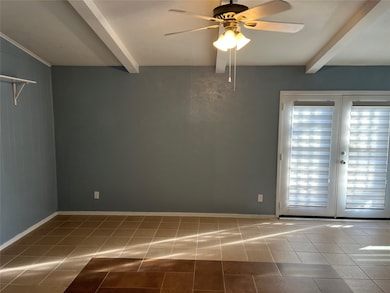 Vaulted ceiling in family room makes it feel open