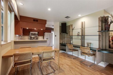 Custom table built into the wall. Home come with c