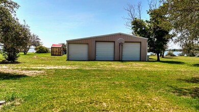 View of detached garage