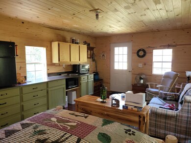 Kitchen featuring wood walls, wood ceiling, green 