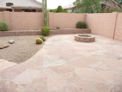 Extended patio with firepit